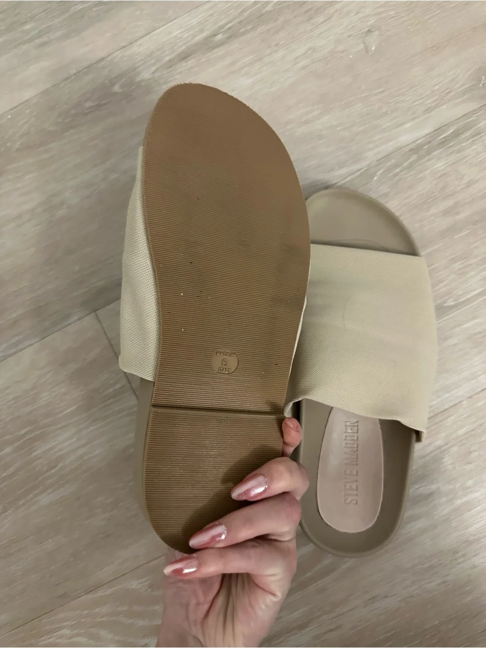 Steve Madden Neutral Beige Slide Sandals